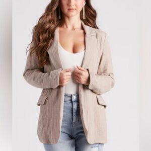 Stoosh Women's Beige gauze Blazer size S